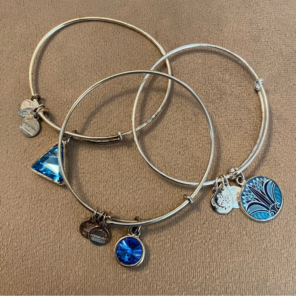Alex and Ani Silver Tone Bangle Bracelet Stack